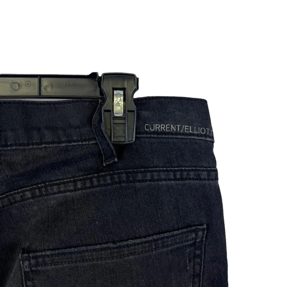 Current Elliott‎ The Skinny Distressed Black Jeans